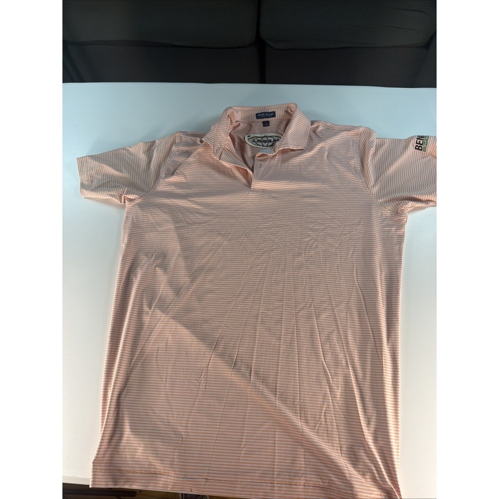 Peter Millar Crown Crafted Hubbell Benefield Golf Polo Men XL Orange